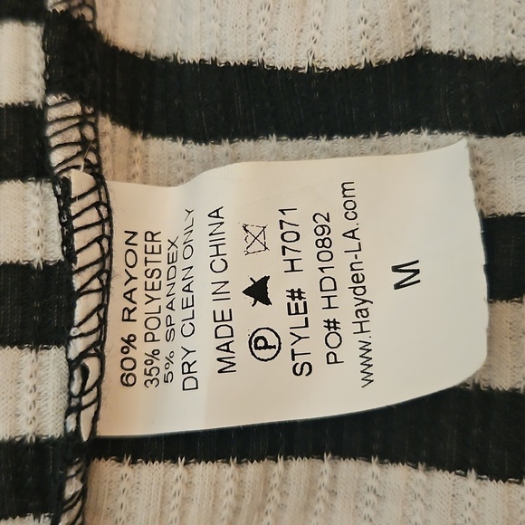 HAYDEN Horizontal Striped Black and White Monochrome Ruffle Sleeveless Top - Picture 7 of 7